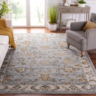 Heirloom Blue & Gold Persian-Inspired Wool Blend Area Rug