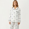 Anna-Kaci Lounge Women's 2-Piece Set Printed Button Front Pajama Top with Contrast Trim and Matching Relaxed Fit Elastic Waist Pants - 2 of 4