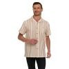 Super Triple Goose Men’s Short Sleeve Button-Up Shirt – Lightweight Striped Casual Shirt with Chest Pocket - 4 of 4