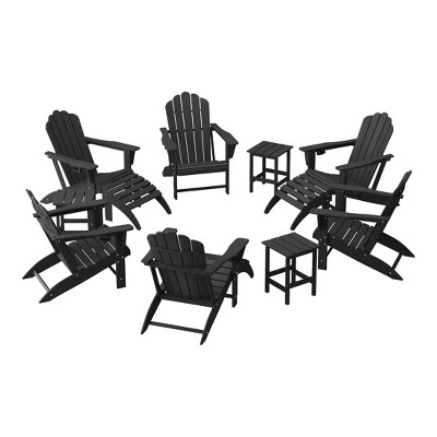 WestinTrends Highland 12-Piece HDPE Outdoor Patio Furniture Adirondack Chair Conversation Table Set