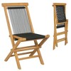 Resenkos Patio Dining Chairs, Patio Kitchen Chairs,2 Piece Indonesia Teak Patio Folding Chairs with Woven Rope Seat and Back for Porch Backyard - 3 of 4