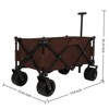 DSVIMOY Collapsible Wagon, Folding Wagon Cart with Big Wheels for Camping, Sports, Garden, Baseball, Brown, 37.8"*21.65"*34.33" - 3 of 4