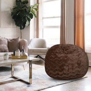 CAVINAS Bean Bag Chair with Easy-Clean Cover,Modern Lazy Sofa with 5ft Fabric Lounger,Faux Fur Bean Bag Chair Couch with Memory Foam - 1 of 4