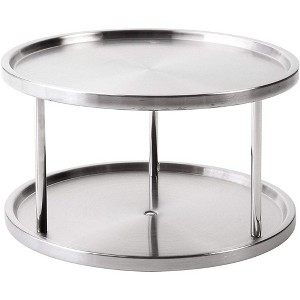 Jiallo Stainless Steel Two-Tier Turntable Lazy Susan, Pantry Cabinet Organizer, Kitchen tabletop Spice Rack - 1 of 4