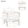 CAVINAS 1PC/2PCS Modern Accent Chair,Solid Wood Frame Padded Armchair,Plush High-Density Foam Living Room Chair for Reading Room,Bedroom,White - 3 of 4