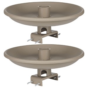 Farm Innovators 150 Watt Outdoor Plastic Heated Birdbath with Twist Deck Mount, Hidden Electrical Connection, and Internal Thermostat, Tan (2 Pack) - 1 of 4