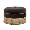 CAVINAS 24" Round Ottoman, Upholstered Vanity Chair Stool with Sturdy Frame and Tassel, Entryway Bench for Living Room, Bedroom - 2 of 4