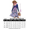 Coolmee Women Casual Smocked Sweetheart Neck Color-Block Long Sleeve A Line Flowy Midi Dress - 4 of 4