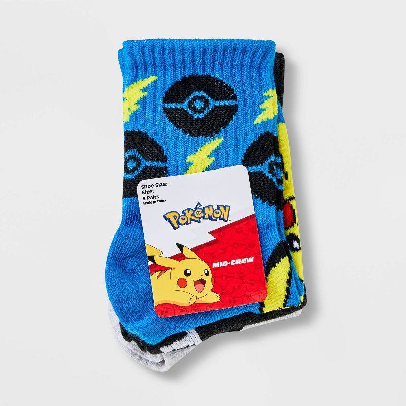 Boys' Pokemon 3pk Crew Socks - Blue, 2 of 4