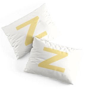 Deny Designs Standard April Lane Art Block Yellow Monogram Z Microfiber Printed Pillow Sham - 1 of 3