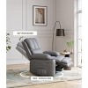 GustoWave 22'' W Rocker Swivel Reclining Chair, Lazy Recliner Sofa, PU Leather Swivel Recliner, Side Pocket and Cup Holder for Nursery and Adults - 4 of 4
