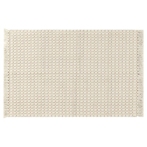 Unique Bargains Non-slip Boho Bathroom Woven Texture Throw Rug With ...