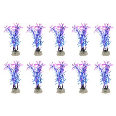 Unique Bargains Aquarium Plastic Plants for Fish Tank Landscape Decoration 3.94" 10 Pcs