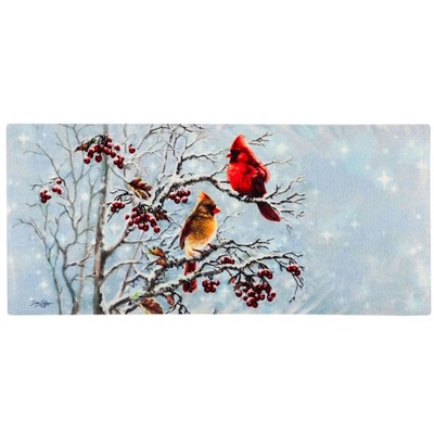 Home & Garden 10.0" Winter Cardinals Mat Sassafras Evergreen Enterprises Inc  -  Door Mat