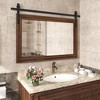 LOVMOR 51 in. W x 35 in. H Medium Rectangle Mirror Wood Framed Wall Mirror Bathroom Mirror Vanity Mirror Accent Mirror in Black - 2 of 4