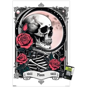 Trends International Tabz Jones - Skull and Roses Tarot Moon Unframed Wall Poster Prints - 1 of 4