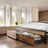 Metal Platform Bed Frame with Velvet Headboard, 2 Storage Drawers, LED Lights, USB Outlet & Charging Port - No Box Spring Needed - 4 of 4