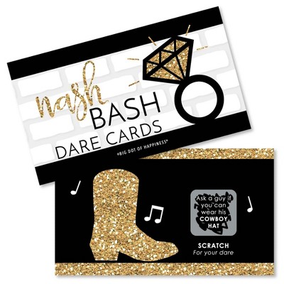 Big Dot of Happiness Nash Bash - Nashville Bachelorette Party Game Scratch Off Dare Cards - 22 Count