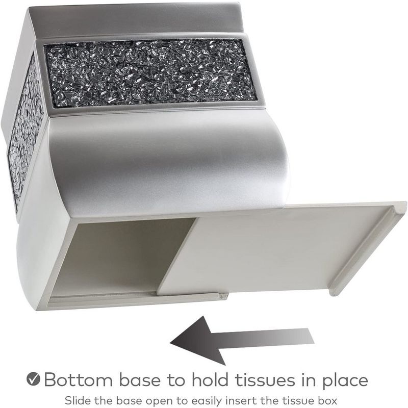 Creative Scents Brushed Nickel Tissue Box Cover Square, 4 of 6