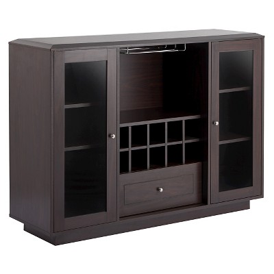 Candie Modern Multi-Storage Dining Buffet with Glass Cabinets Espresso - HOMES: Inside + Out