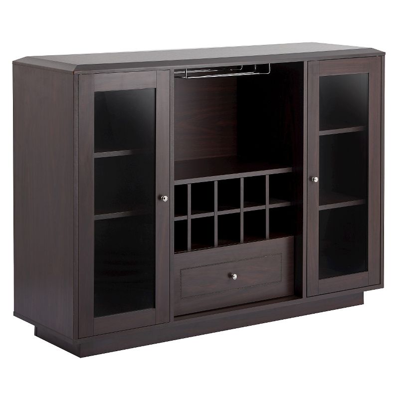 Candie Modern Multi-Storage Dining Buffet with Glass Cabinets Espresso - HOMES: Inside + Out, 1 of 7