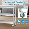 3-Tier Stainless Steel Table, 18x36x34 Inch, 2 Undershelves & Gloves, Commercial Workstation for Kitchen, Laundry, Garage - 3 of 4