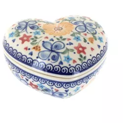 Blue Rose Polish Pottery Butterfly Small Garlic Keeper 