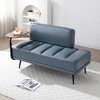VYNXARIA 55 Inch Width Modern End of Bed Bench,Black Faux Leather Upholstered With side table,Entryway Ottoman,Window Bench with Metal Legs - 2 of 4