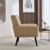 Dolonm 34.25 in.H Accent Chair, Modern Upholstered Armchair with Wooden Legs/Ergonomic Back for Home/Office - 3 of 4