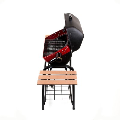 Americana Red Portable Electric Grill with Folding Side Tables
