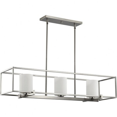 Progress Lighting Chadwick 3-Light Wall Bracket, Brushed Nickel, Opal Glass Shade