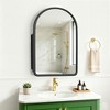 Wooakway Black Solid Wood Frame Bathroom Vanities with Arched Mirror Cabinet Soft-Close Doors Drawer Integrated Sink Storage Cabinet for Bathroom - 3 of 4