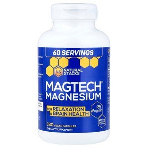 Natural Stacks MagTech® Magnesium, 180 Vegan Capsules (66.6 mg per Capsule) - 1 of 4
