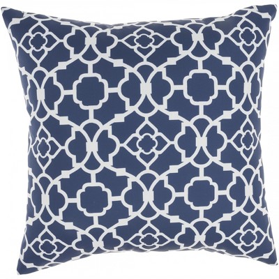 Waverly Solid 20 inch x 20 inch Navy Indoor/Outdoor Throw Pillow