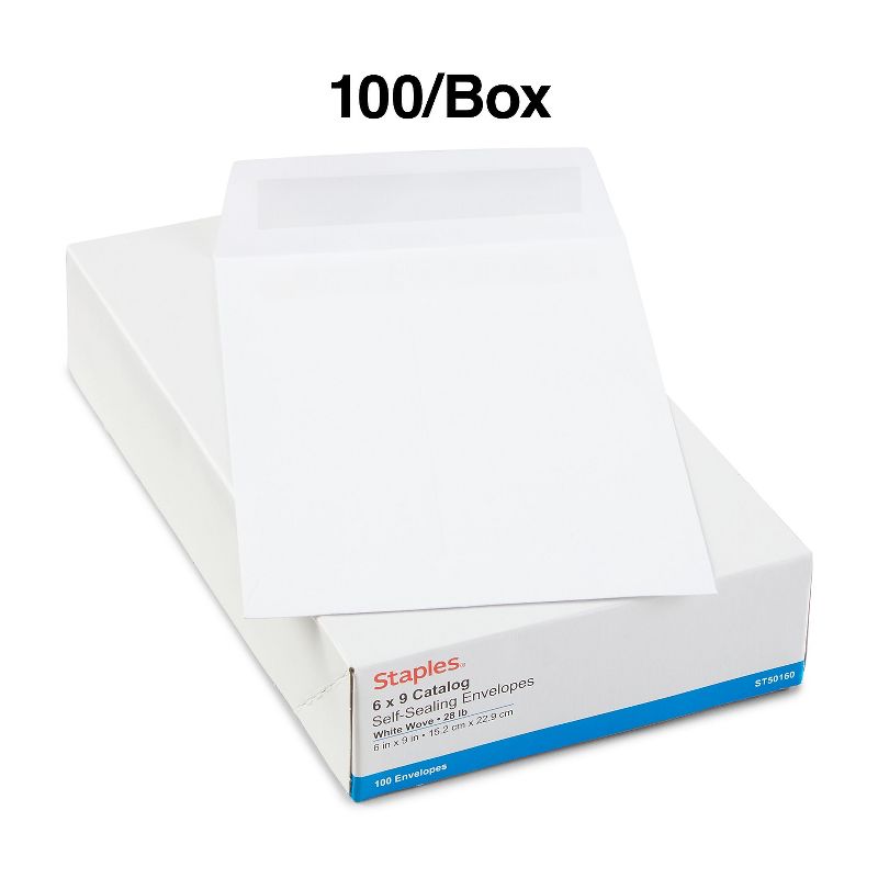 MyOfficeInnovations Self-Sealing Wove Catalog Envelopes 6" by 9" White 100/BX 609121, 3 of 4