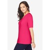 Jessica London Women's Plus Size Stretch Cotton Square Neck Tee - 4 of 4