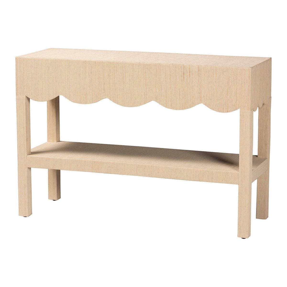 bali & pari Mason Natural Grasscloth Console Table Beige
