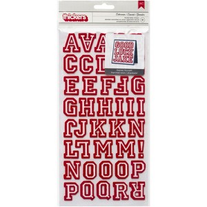 AC Chipboard Alphabet Stickers - Letterman, Crimson Glitter, 91pcs - 1 of 2