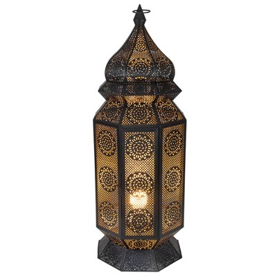 Northlight 29.5" Black and Gold Moroccan Style Lantern Floor Lamp