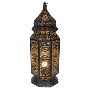 Northlight 29.5" Black and Gold Moroccan Style Lantern Floor Lamp - 1 of 4