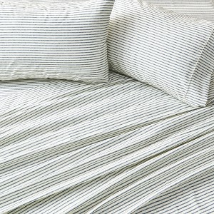 Great Bay Home Striped Microfiber Wrinkle Resistant Sheet Set - 1 of 4