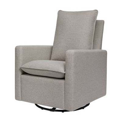 Babyletto Cali Pillowback Swivel Glider, Greenguard Gold Certified - Performance Gray Eco-Weave