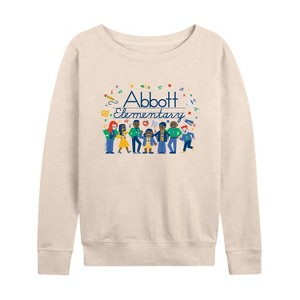 Women's - Abbott Elementary - Characters Lightweight French Terry Wide Neck Long Sleeve Shirt - 1 of 4