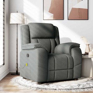 vidaXL Massage Recliner Chair Dark gray Polyester Single - 1 of 4