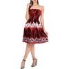 LA LEELA Women's Tube Dress Party Dress One Size Brick Red Palm Tree Floral - 4 of 4