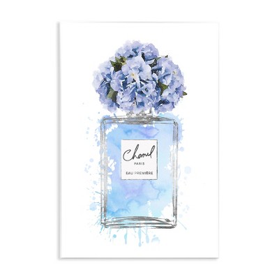 Stupell Industries Blue Flowers Perfume Bottle, 13" x 19"