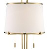 Possini Euro Design Palisade Modern Floor Lamp 64" Tall Satin Brass Metal Trimmed Fabric Tapered Drum Shade for Living Room Bedroom Office House Home - 3 of 4