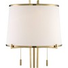 Possini Euro Design Palisade Modern Floor Lamp 64" Tall Satin Brass Metal Trimmed Fabric Tapered Drum Shade for Living Room Bedroom Office House Home - image 3 of 4