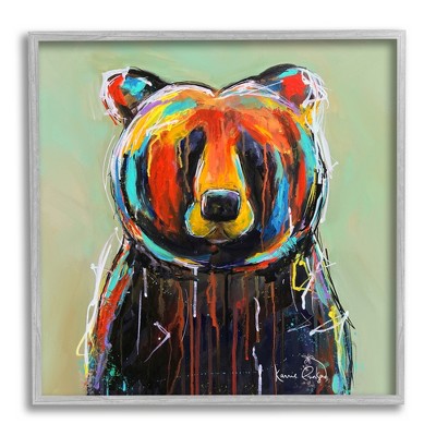 Stupell Industries Abstract Urban Bear Graffiti Framed Giclee Art