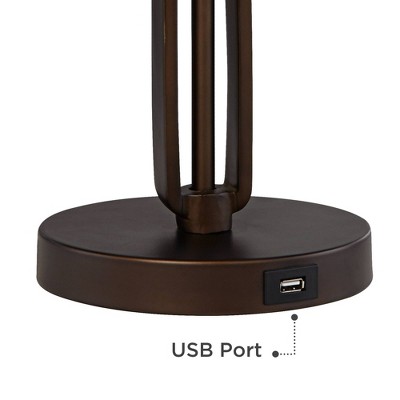 Bronze Adjustable Swing Arm Desk Lamp with USB Port